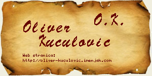 Oliver Kuculović vizit kartica